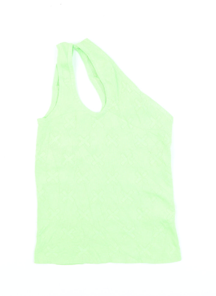 Collusion Women's Green One Shoulder Camisole Tank Top Size 10