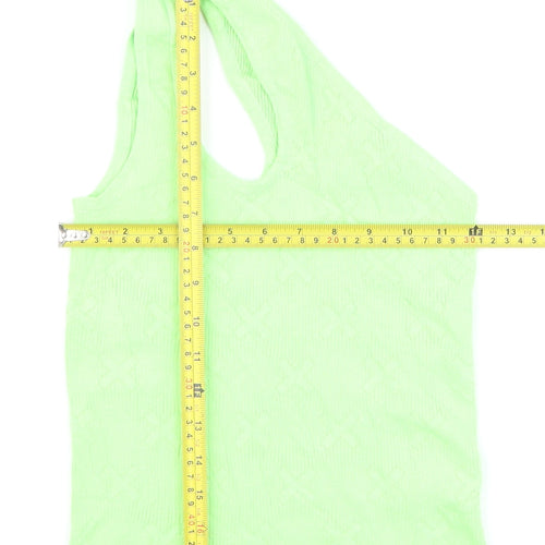 Collusion Women's Green One Shoulder Camisole Tank Top Size 10