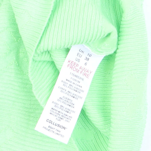 Collusion Women's Green One Shoulder Camisole Tank Top Size 10