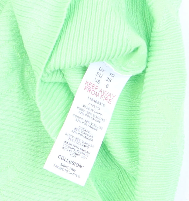 Collusion Women's Green One Shoulder Camisole Tank Top Size 10
