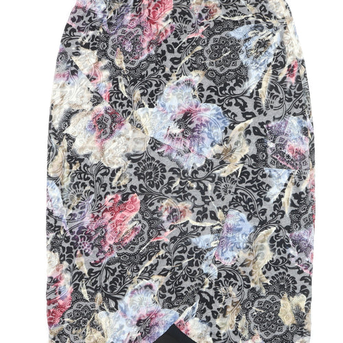 Michele Hope Women’s Multicoloured Floral Knee Length Wrap Skirt Size 10/12