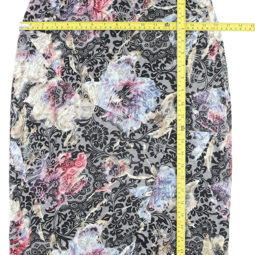 Michele Hope Women’s Multicoloured Floral Knee Length Wrap Skirt Size 10/12