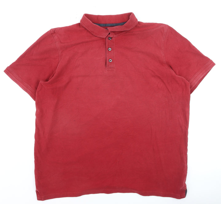 Maine New England Men's Red Cotton Polo Shirt Size L