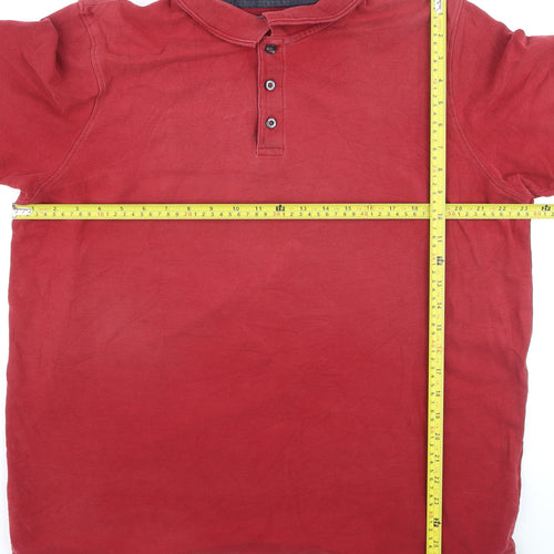 Maine New England Men's Red Cotton Polo Shirt Size L