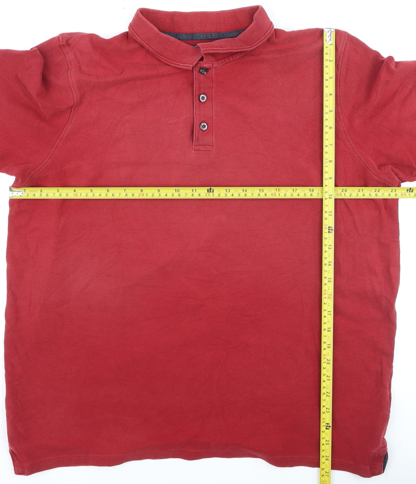 Maine New England Men's Red Cotton Polo Shirt Size L