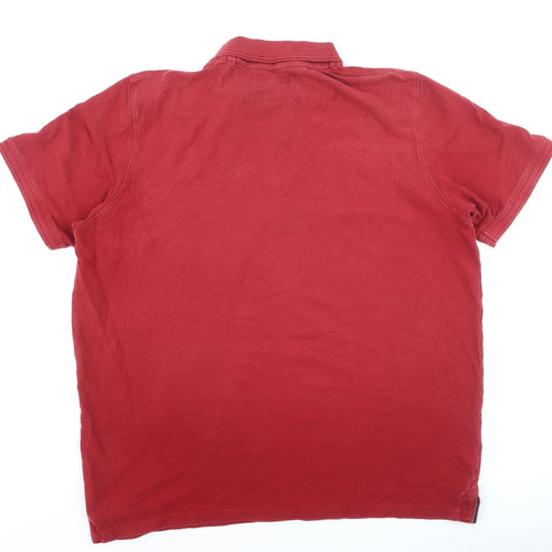 Maine New England Men's Red Cotton Polo Shirt Size L