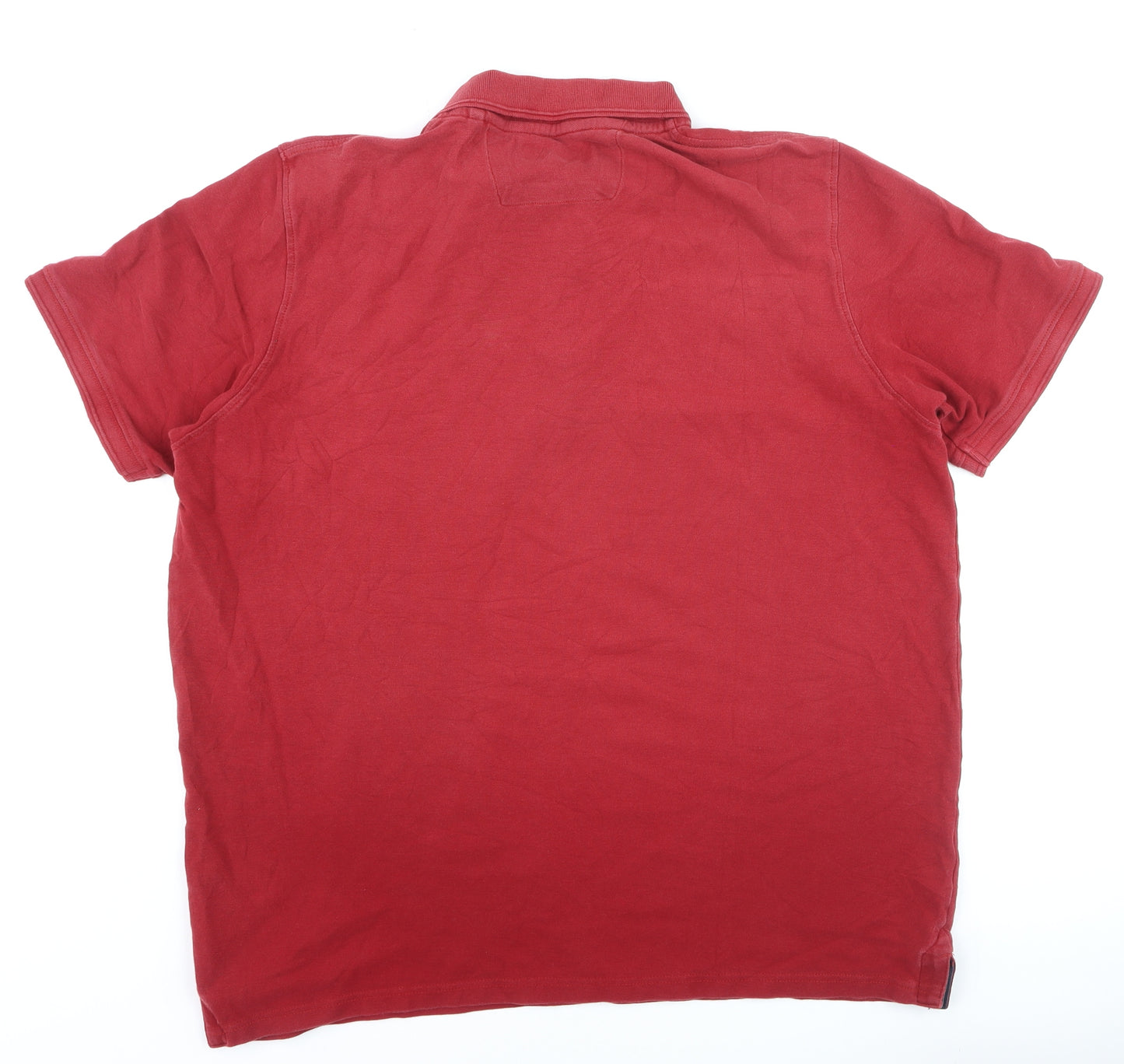 Maine New England Men's Red Cotton Polo Shirt Size L