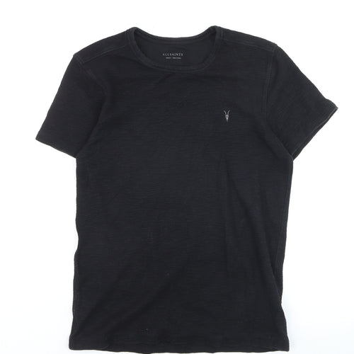 AllSaints Men's Black Cotton Crew Neck Short Sleeve T-Shirt Size S