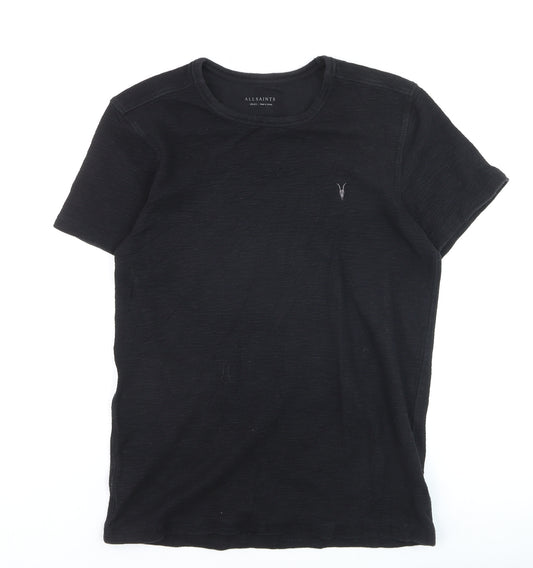 AllSaints Men's Black Cotton Crew Neck Short Sleeve T-Shirt Size S