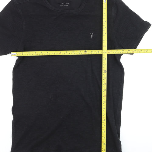 AllSaints Men's Black Cotton Crew Neck Short Sleeve T-Shirt Size S