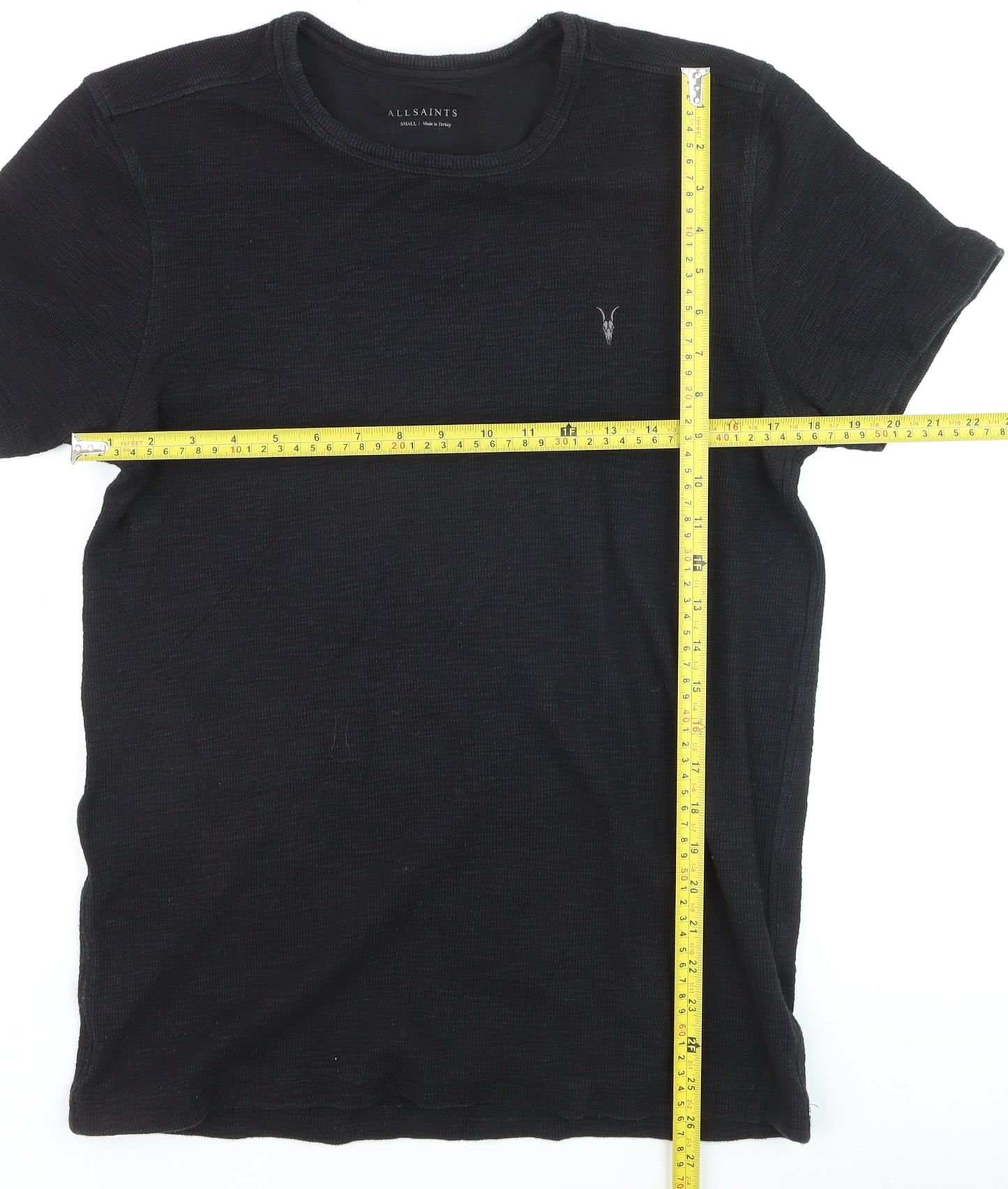 AllSaints Men's Black Cotton Crew Neck Short Sleeve T-Shirt Size S