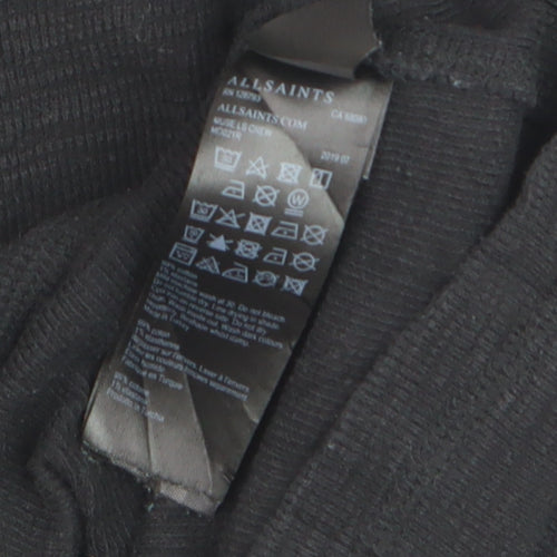 AllSaints Men's Black Cotton Crew Neck Short Sleeve T-Shirt Size S