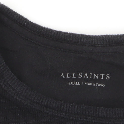 AllSaints Men's Black Cotton Crew Neck Short Sleeve T-Shirt Size S