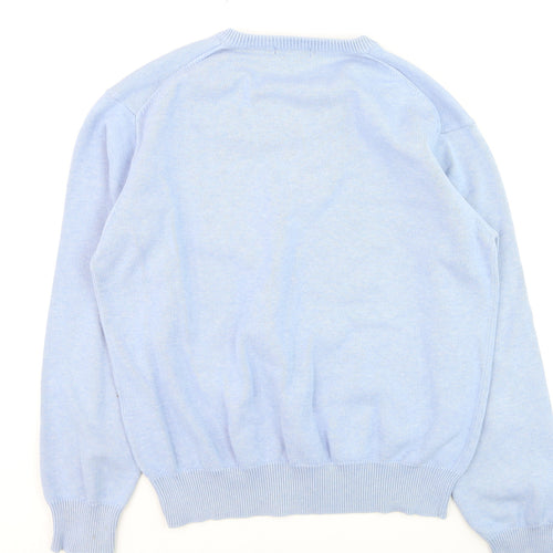 GANT Men’s Blue Cotton V-Neck Pullover Jumper M
