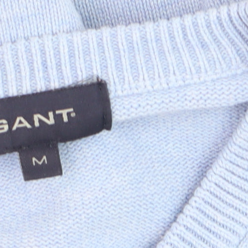 GANT Men’s Blue Cotton V-Neck Pullover Jumper M