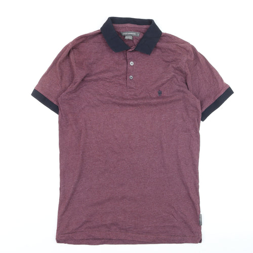 French Connection Men's Red Polo Shirt Size M Cotton Blend