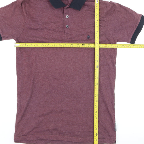 French Connection Men's Red Polo Shirt Size M Cotton Blend