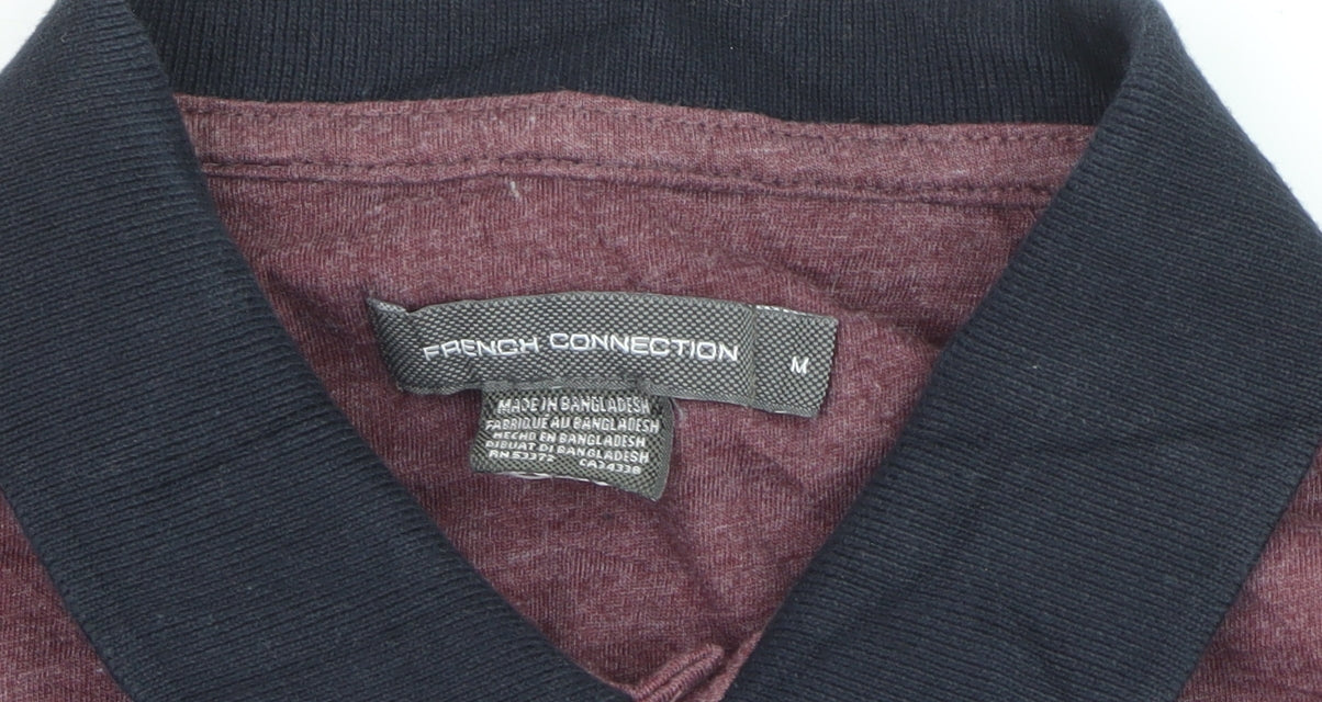 French Connection Men's Red Polo Shirt Size M Cotton Blend