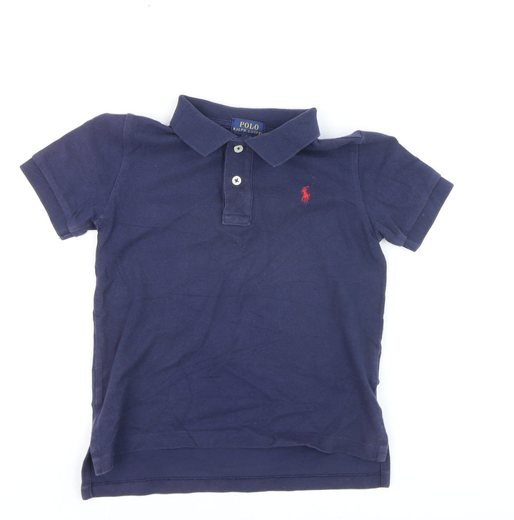 Ralph Lauren Boys Navy Blue Polo Shirt Size 5 Years Classic Cotton Short Sleeve