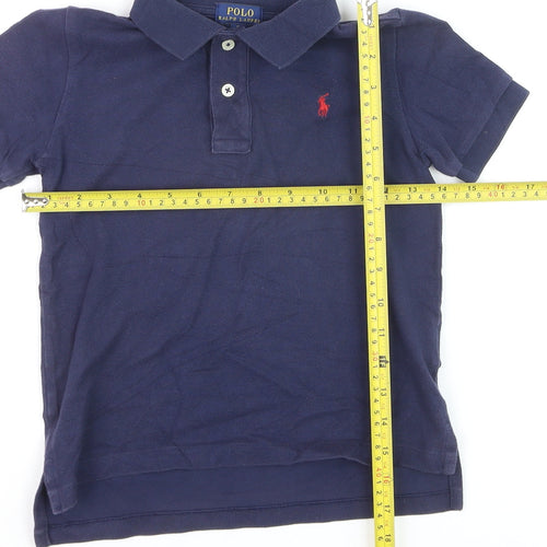 Ralph Lauren Boys Navy Blue Polo Shirt Size 5 Years Classic Cotton Short Sleeve