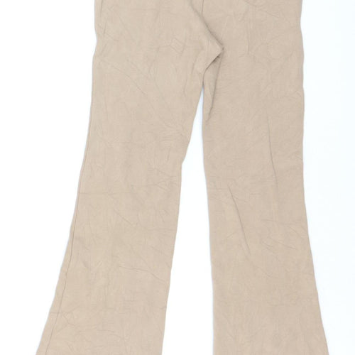 H&M Girls Beige Flared Jersey Trousers Size 9-10 Years Cotton Blend