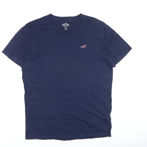 Hollister Men Blue Slim Fit Crew Neck Cotton T-Shirt M