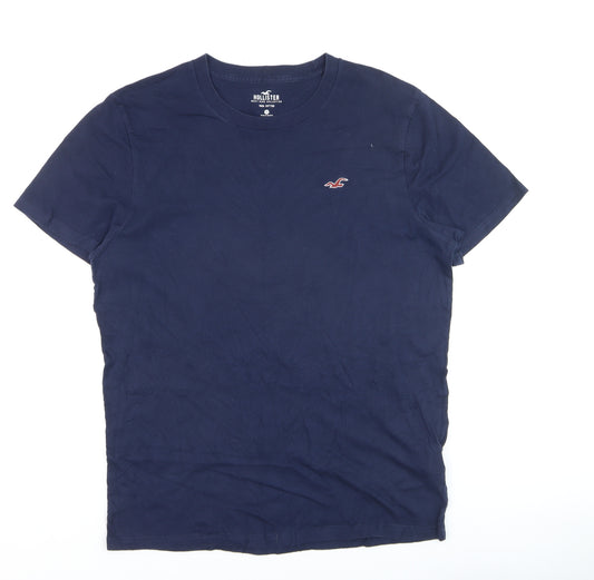 Hollister Men Blue Slim Fit Crew Neck Cotton T-Shirt M