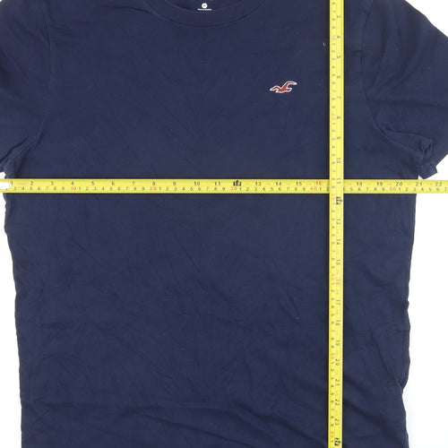 Hollister Men Blue Slim Fit Crew Neck Cotton T-Shirt M