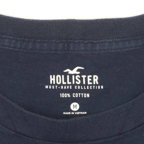 Hollister Men Blue Slim Fit Crew Neck Cotton T-Shirt M
