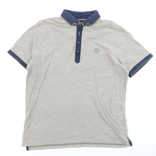 Henri Lloyd Men's Grey Short Sleeve Slim Fit Polo Shirt L