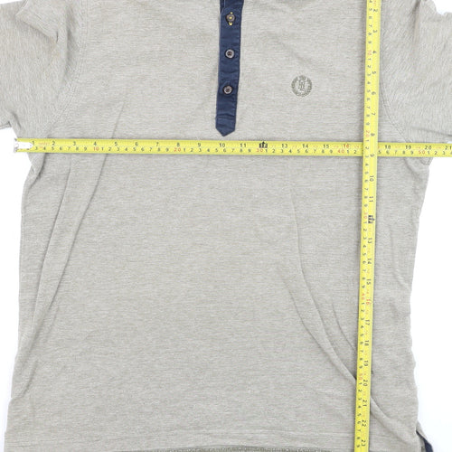 Henri Lloyd Men's Grey Short Sleeve Slim Fit Polo Shirt L