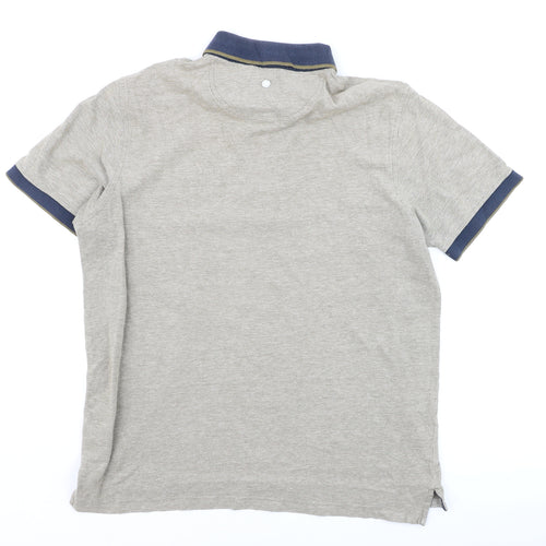 Henri Lloyd Men's Grey Short Sleeve Slim Fit Polo Shirt L