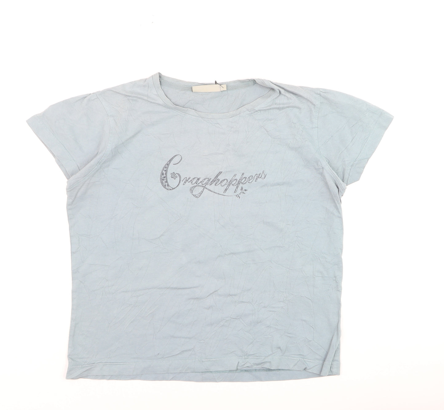Craghoppers Women Blue Regular Fit Cotton T-Shirt UK 12
