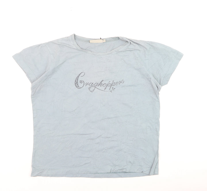 Craghoppers Women Blue Regular Fit Cotton T-Shirt UK 12