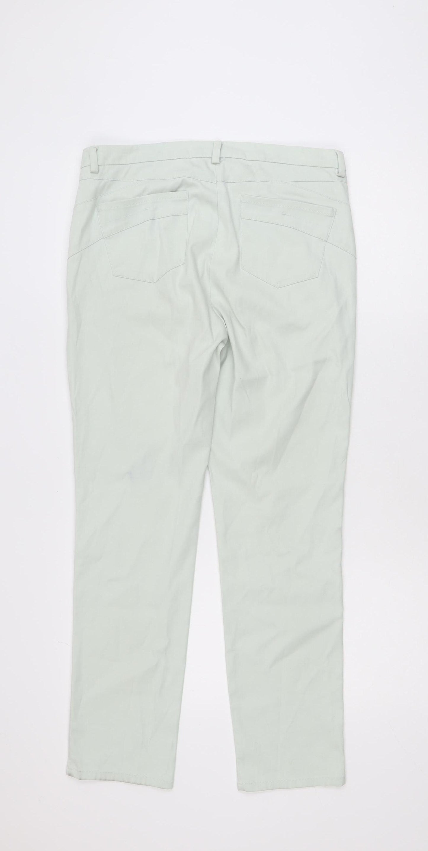 Zendra Women’s Beige Straight Leg Cotton Jeans Size 14