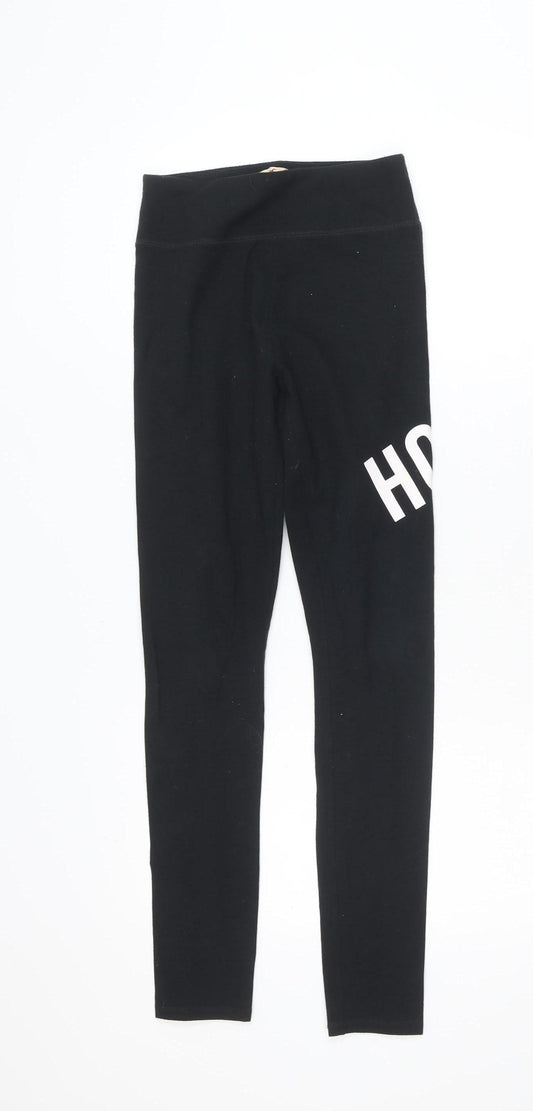 Hollister Womens Black XS Logo Stretch Jersey Leggings