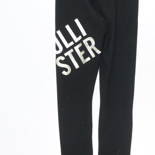 Hollister Womens Black XS Logo Stretch Jersey Leggings