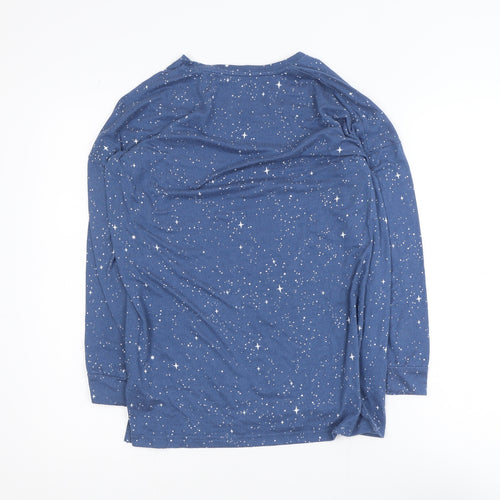 Dunnes Stores Women's Blue Star Print Long Sleeve Jersey T-Shirt XS