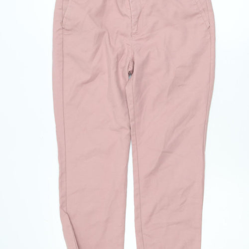 Zara Womens Pink Chino Trousers Size 12 Slim Fit Cotton