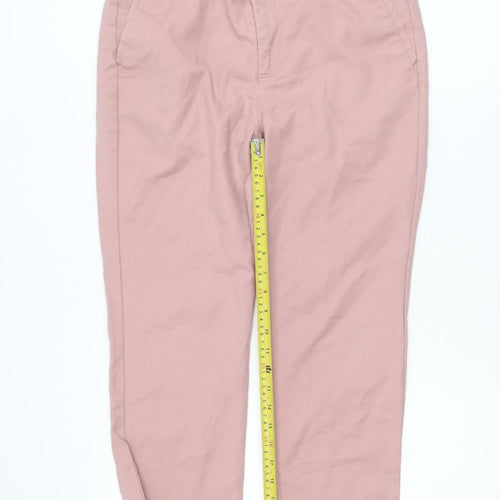 Zara Womens Pink Chino Trousers Size 12 Slim Fit Cotton