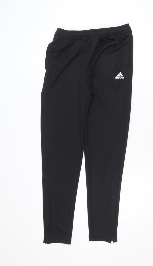 Adidas Boys Black Jogger Trousers 13-14 Years Elastic Waist Sportswear