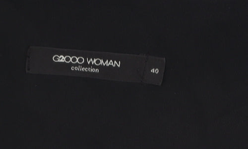 G2000 Women Black Ruffle Layered Chiffon Slip Dress Size 12