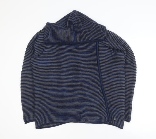 Cecil Men's Blue Striped Hooded Pullover Jumper Size S