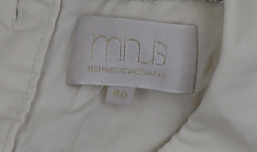 Minus Women’s Beige Embroidered Collar Long Sleeve Cotton Blouse Size 12