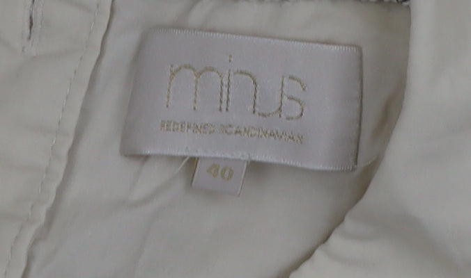 Minus Women’s Beige Embroidered Collar Long Sleeve Cotton Blouse Size 12
