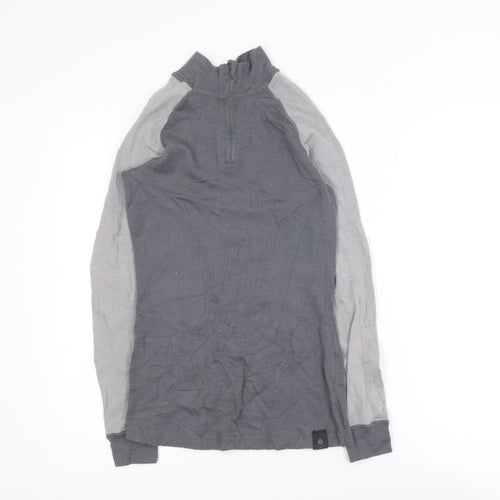 Mountain Warehouse Women Grey Merino Wool Activewear Half Zip Jacket Size 8