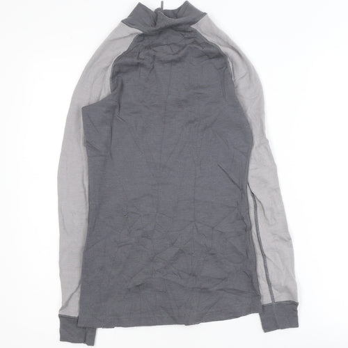 Mountain Warehouse Women Grey Merino Wool Activewear Half Zip Jacket Size 8
