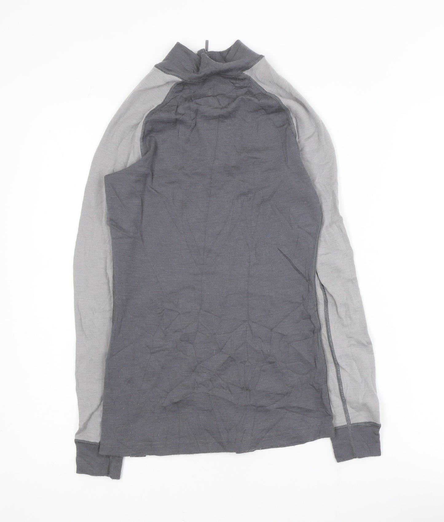 Mountain Warehouse Women Grey Merino Wool Activewear Half Zip Jacket Size 8