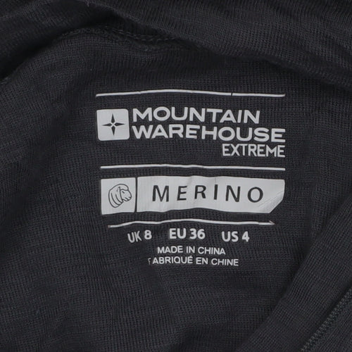 Mountain Warehouse Women Grey Merino Wool Activewear Half Zip Jacket Size 8