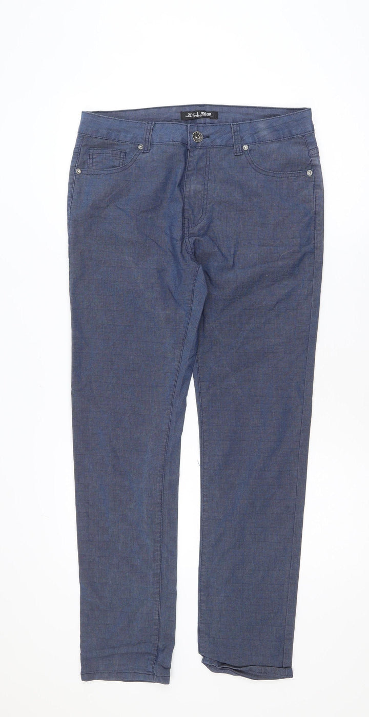 N+1 Jeans Men's Blue Straight Fit Denim Jeans Size M 33in Waist
